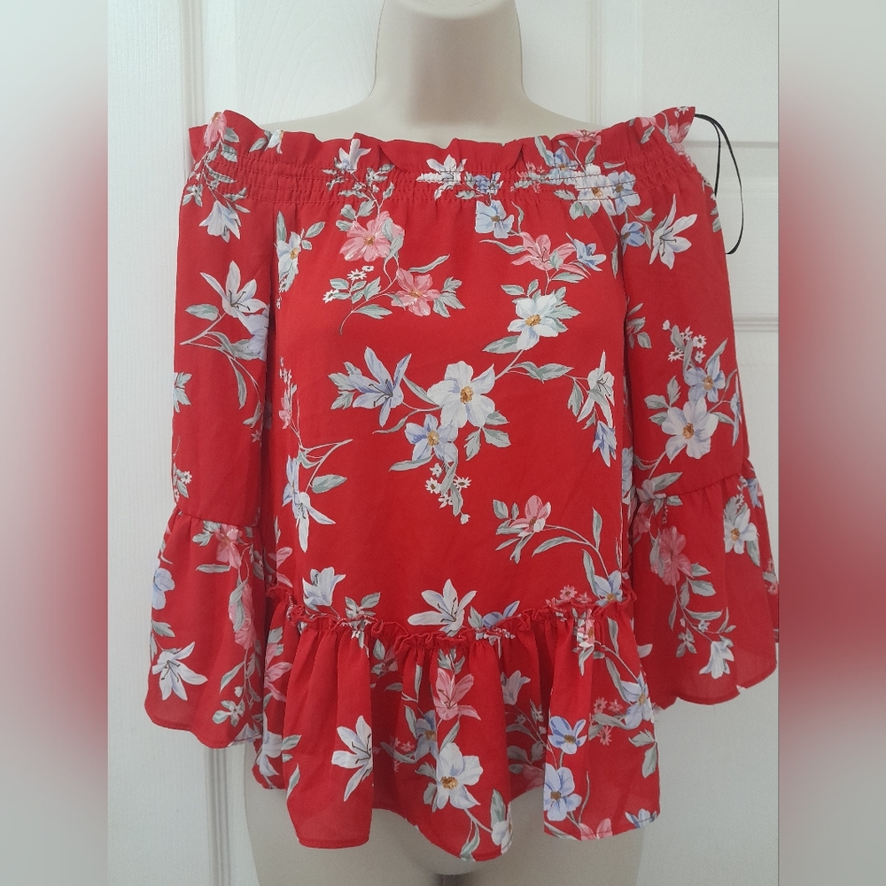 H&M Bell sleeve summer top Size 4 - Picture 2 of 4